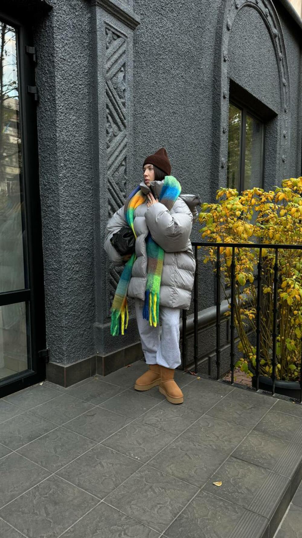 Пуховик "Big love" сірий, s