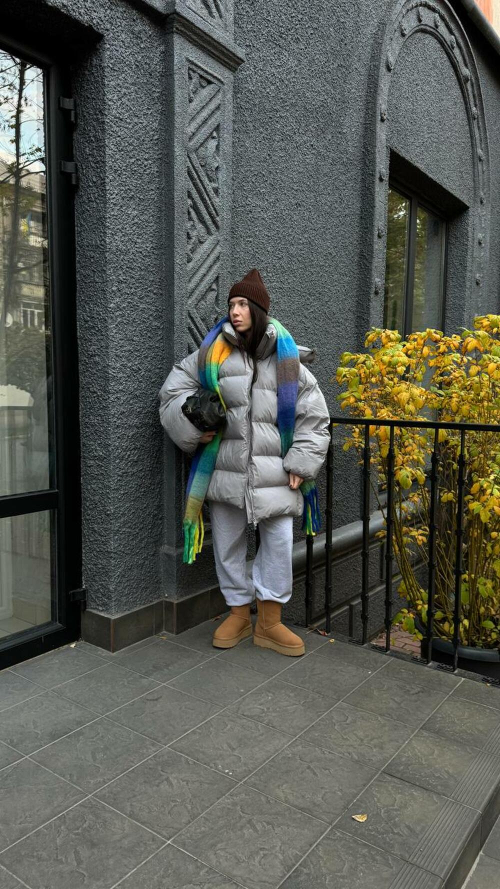 Пуховик "Big love" сірий, s