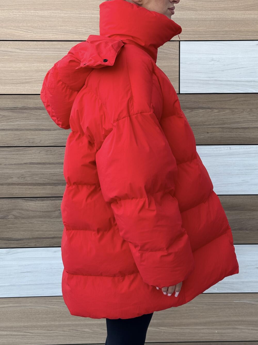 Пуховик "Big love" Червоний, xs