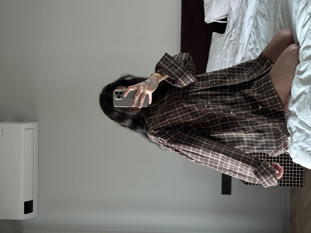 Шоколадна сорочка у клітинку s/m