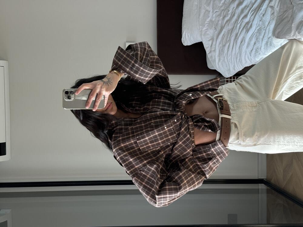 Шоколадна сорочка у клітинку s/m