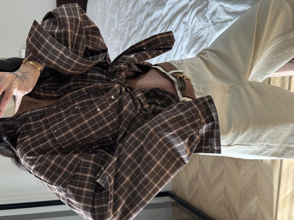 Шоколадна сорочка у клітинку m/l