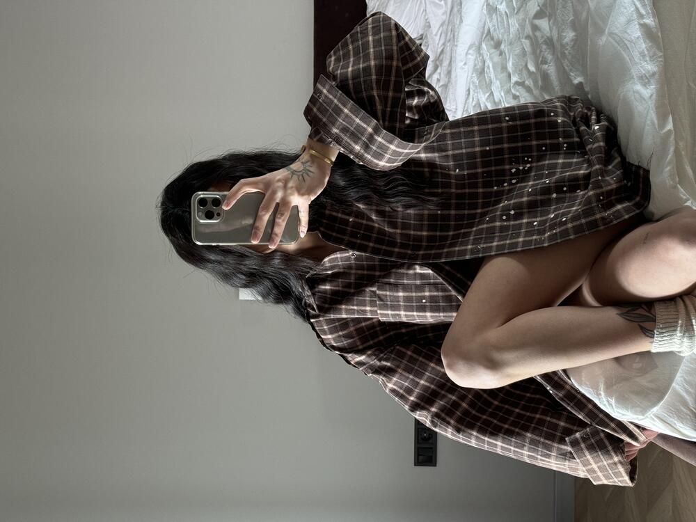 Шоколадна сорочка у клітинку m/l