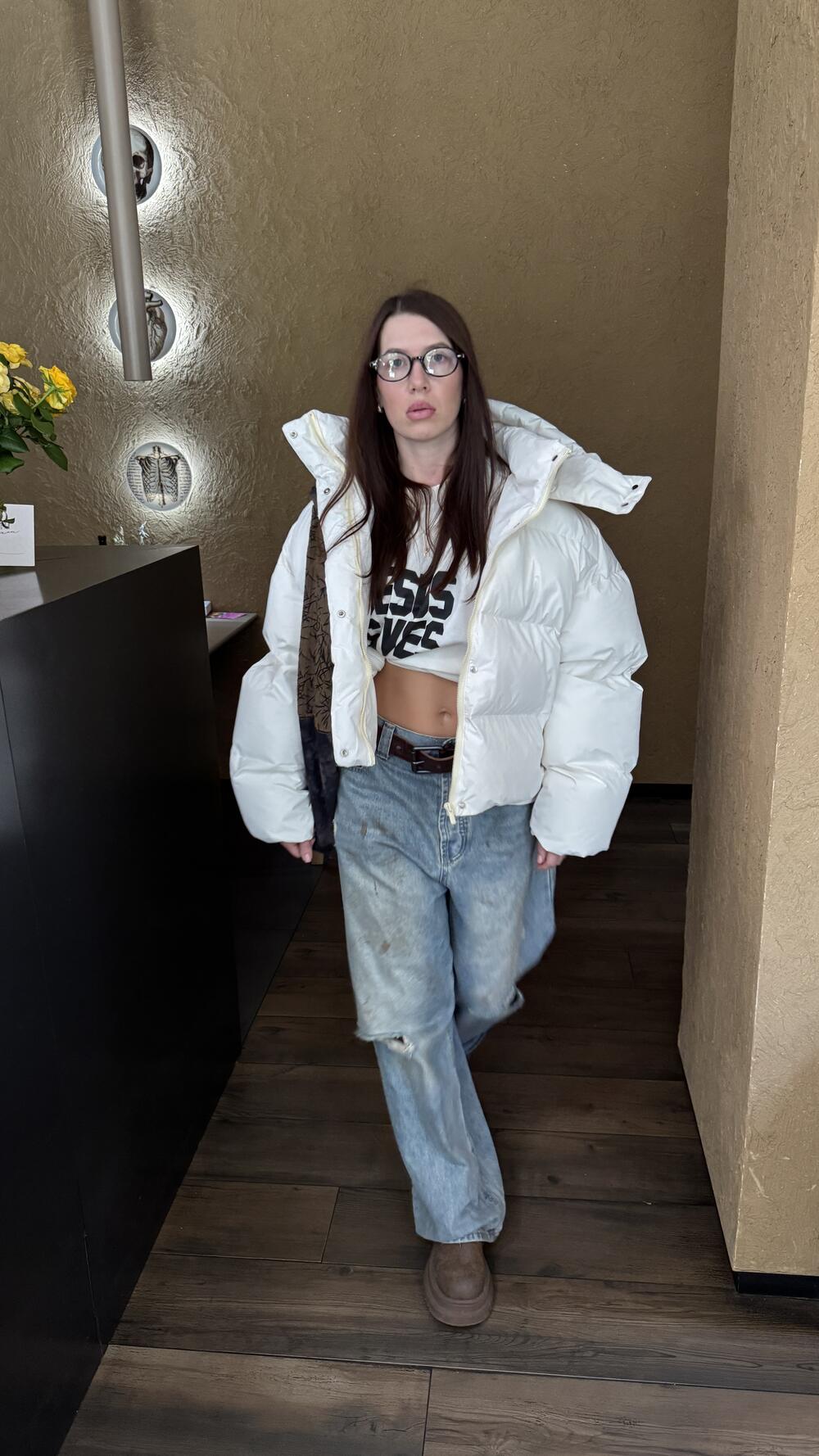 Пуфер "Cropped" Молоко матовий