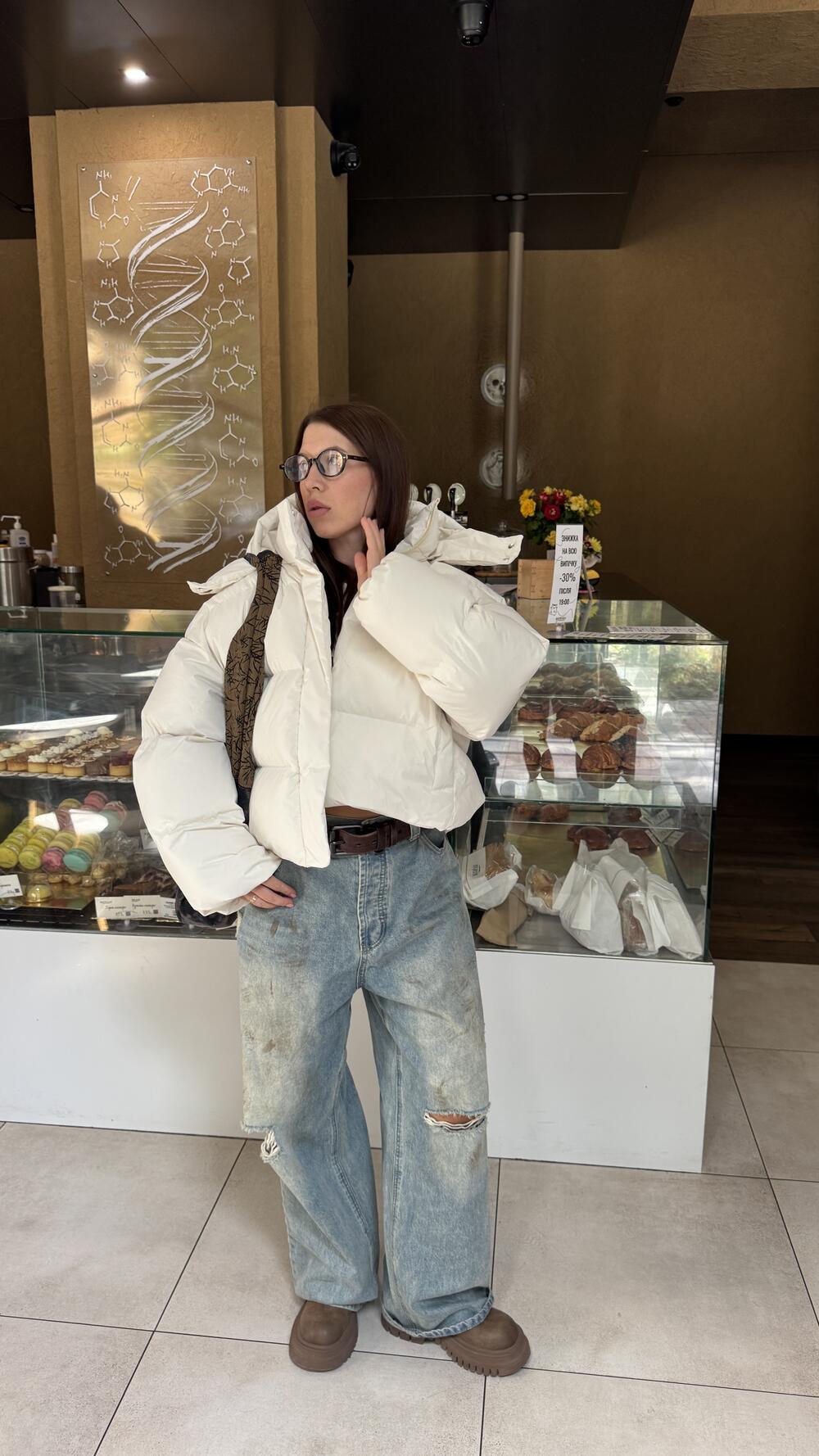 Пуфер "Cropped" Молоко матовий