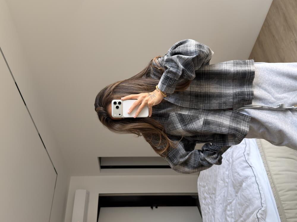 Сіра кропнута сорочка у клітинку Універсал