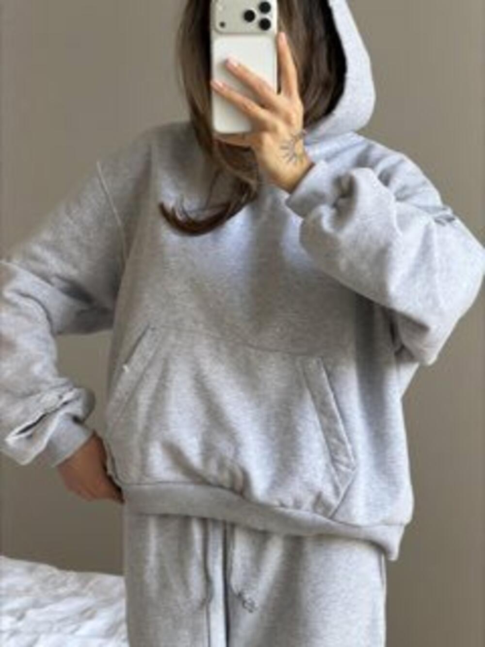 Худі  у холодному відтінку меланжу 