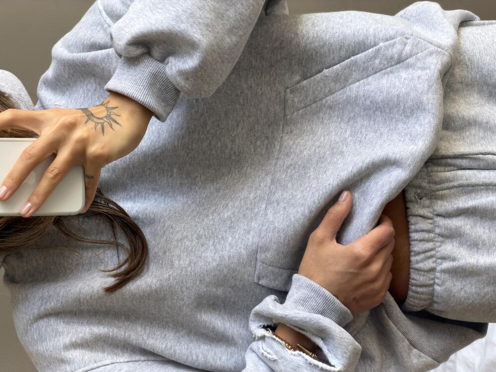 Худі  у холодному відтінку меланжу l/xl