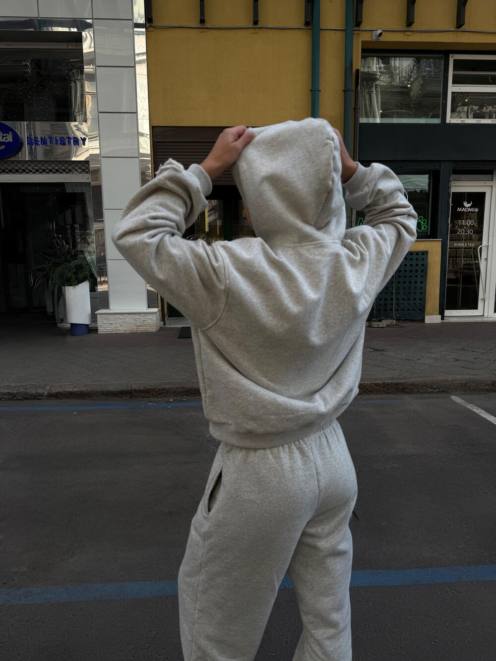 Худі кенгуру у теплому відтінку меланжу l/xl