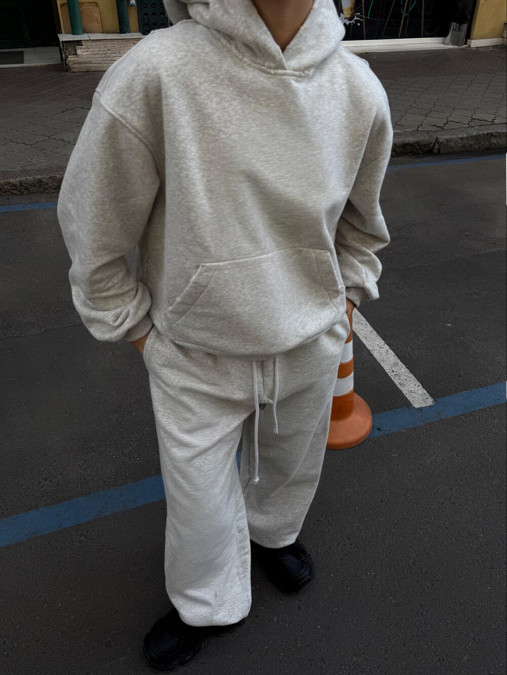 Джогери у теплому відтінку меланжу 100 см, l/xl