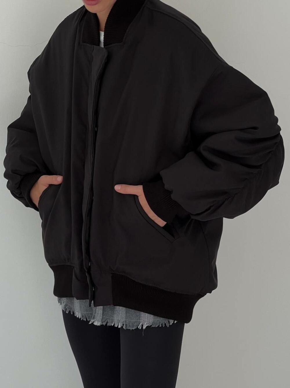 Бомбер демі чорний, l/xl