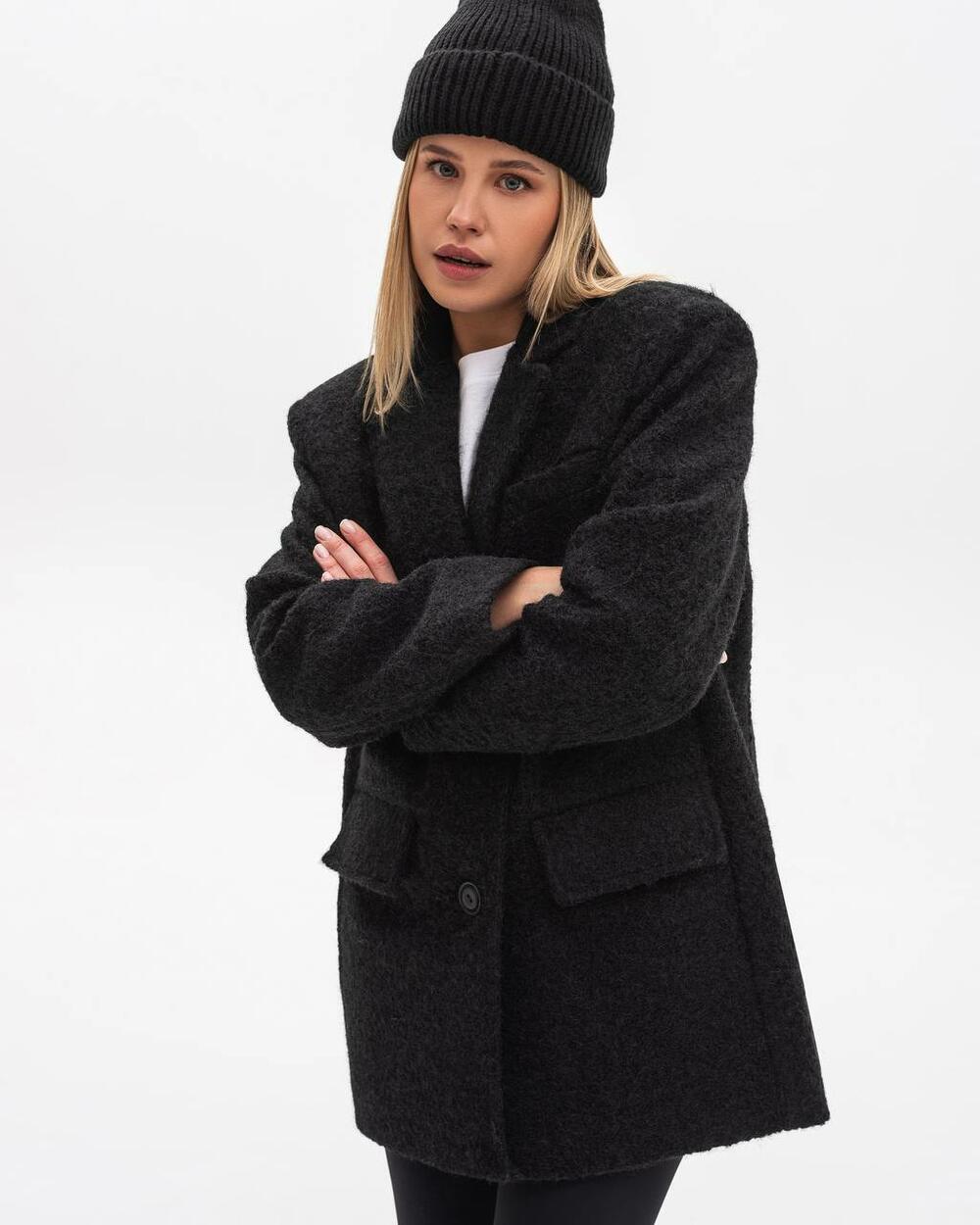 Пальто-піджак чорний, l/xl