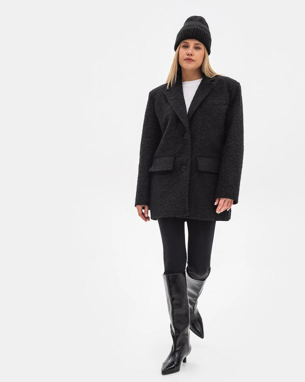 Пальто-піджак чорний, l/xl