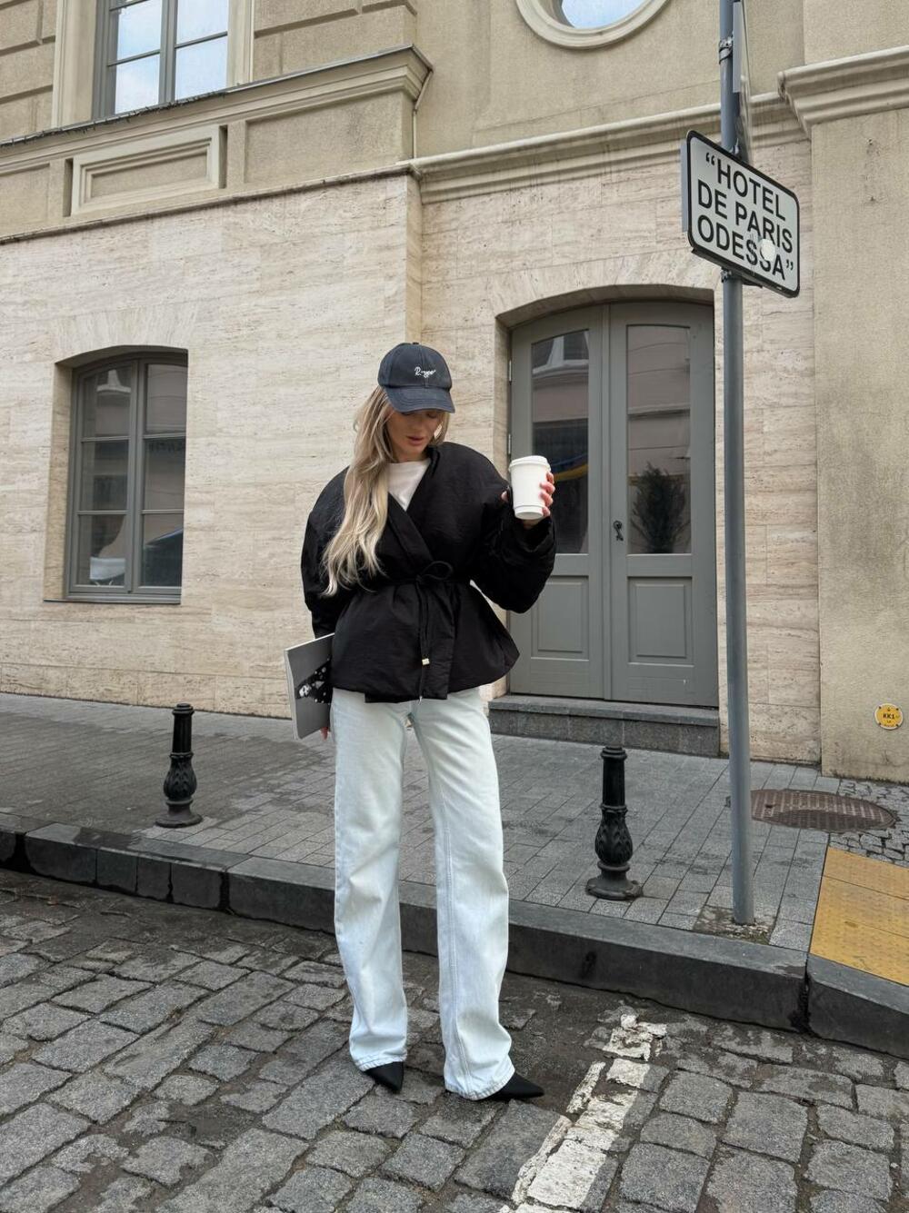 Бомбер-кімоно чорний, l/xl