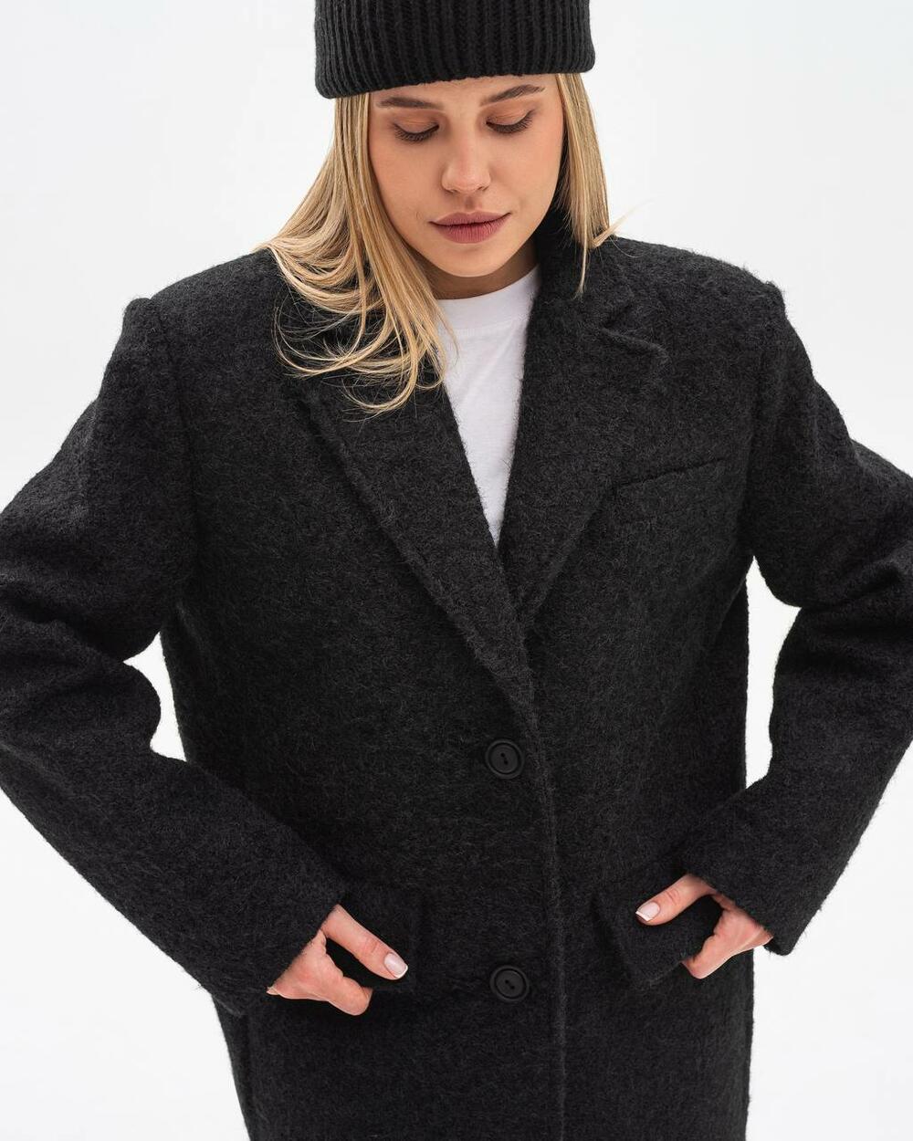 Пальто-піджак чорний, l/xl