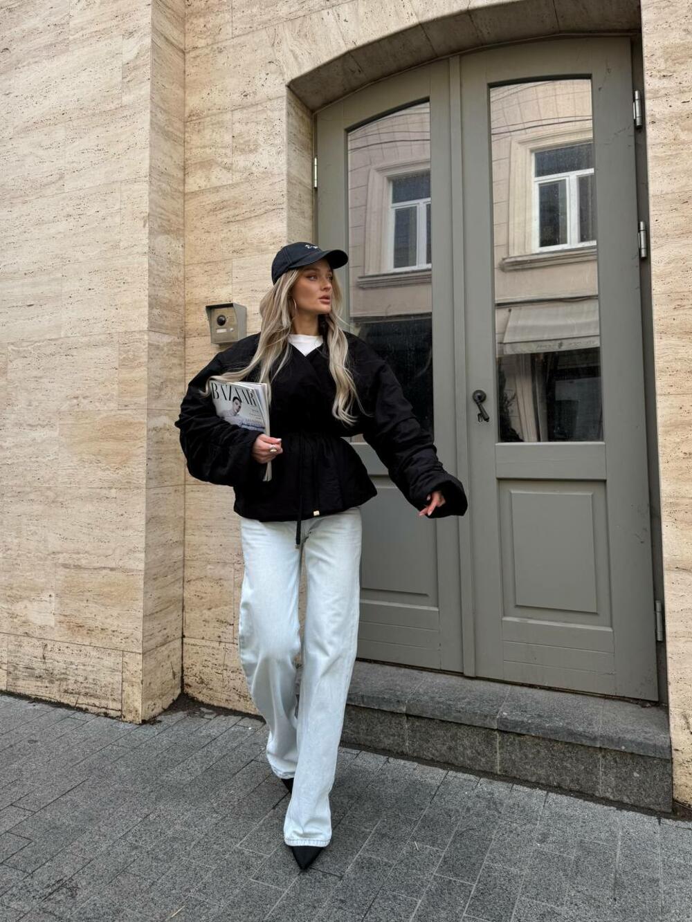 Бомбер-кімоно чорний, l/xl