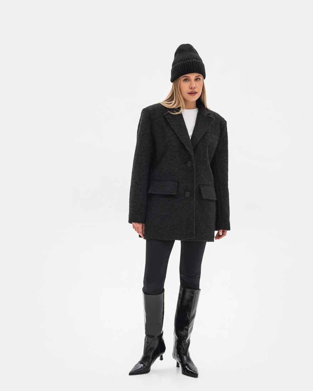 Пальто-піджак чорний, l/xl