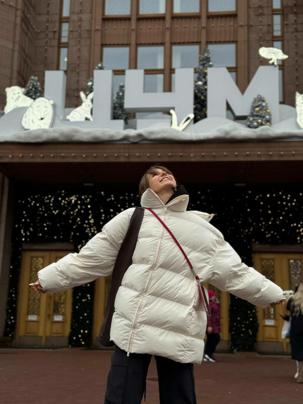 Пуховик "Big love" Молоко, s