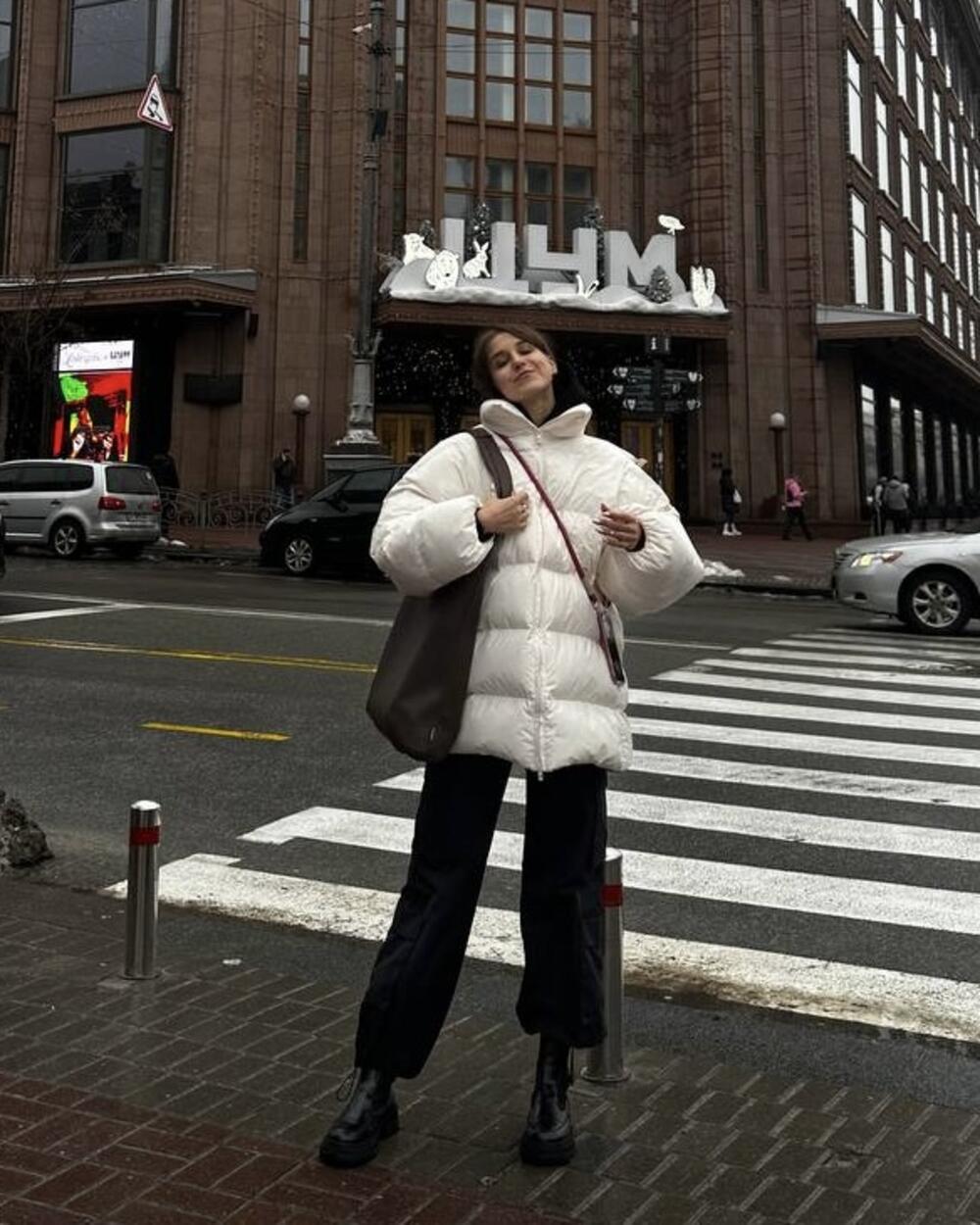 Пуховик "Big love" Молоко, s