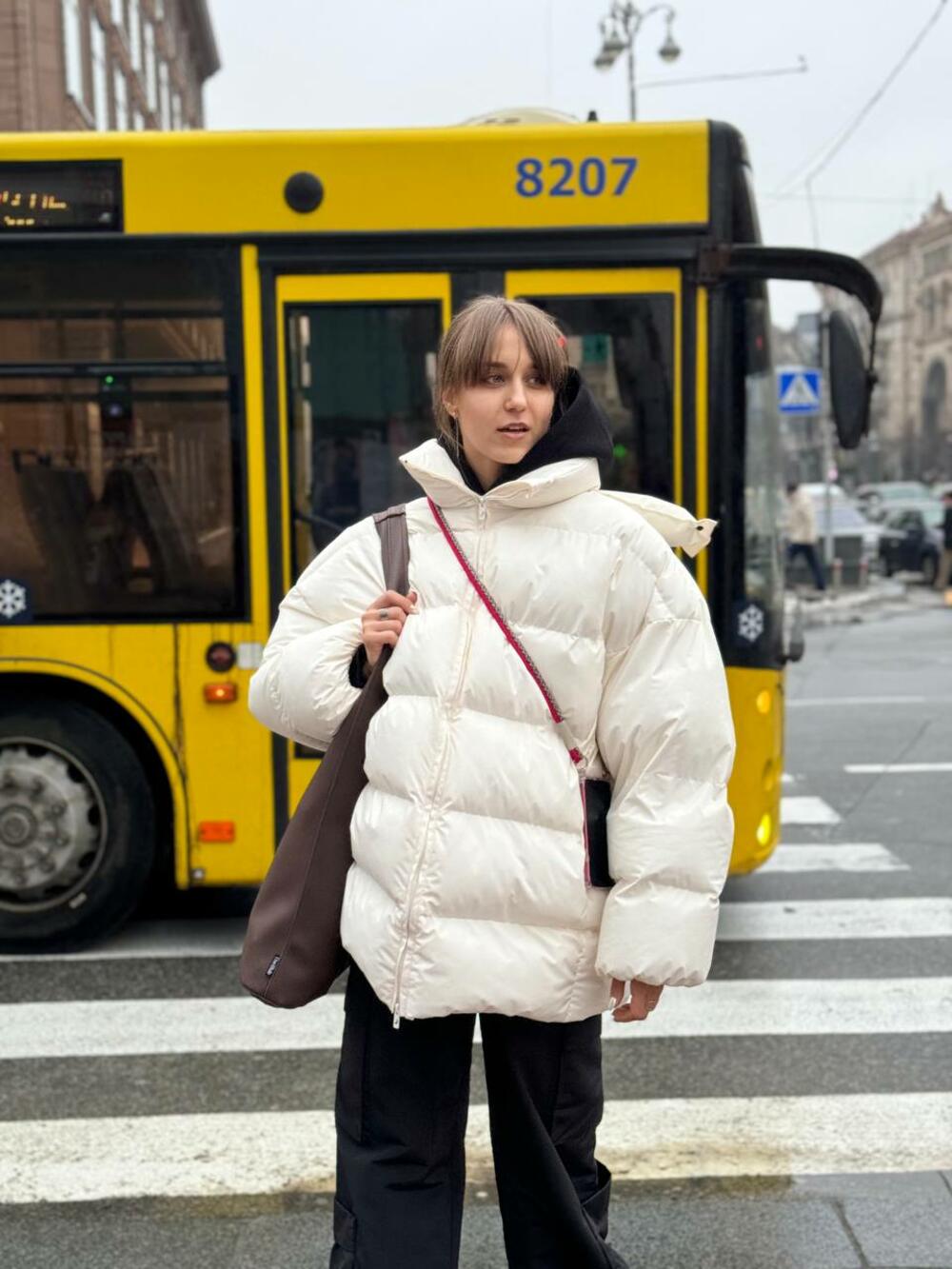 Пуховик "Big love" Молоко, s