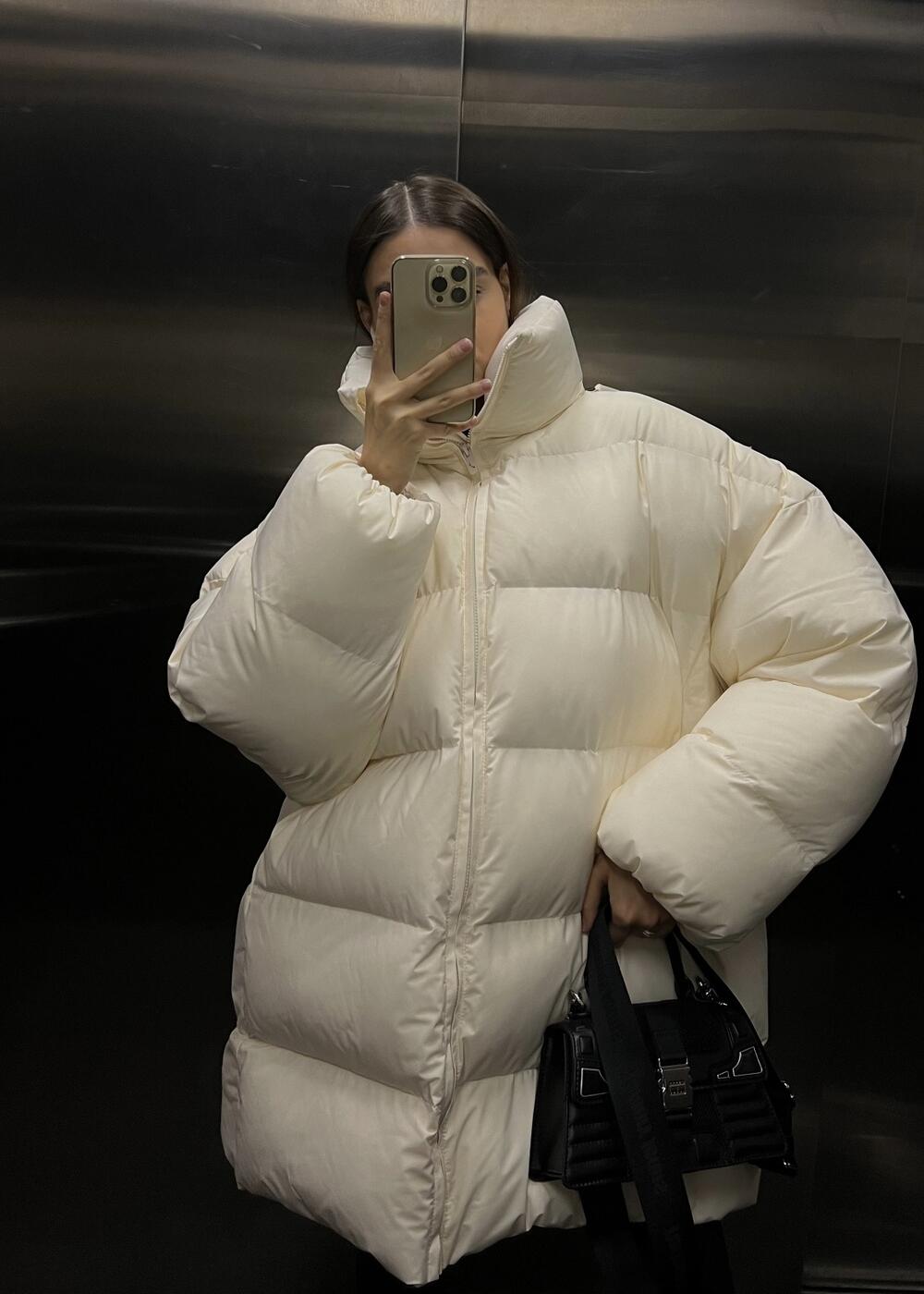 Пуховик "Big love" Молоко, s