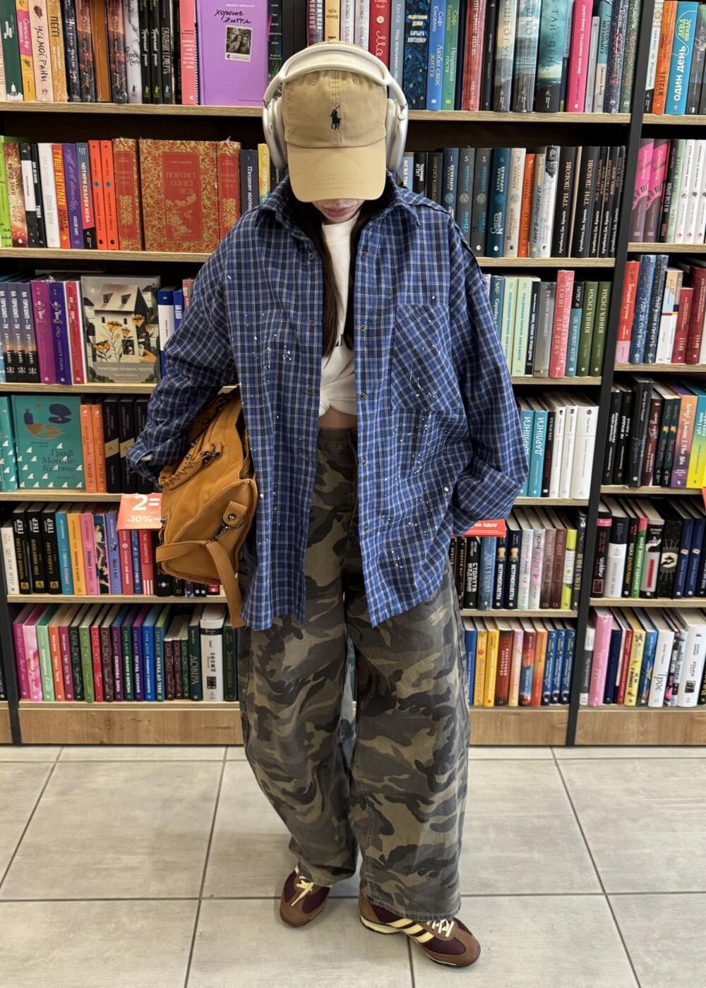 Синя сорочка у клітинку s/m