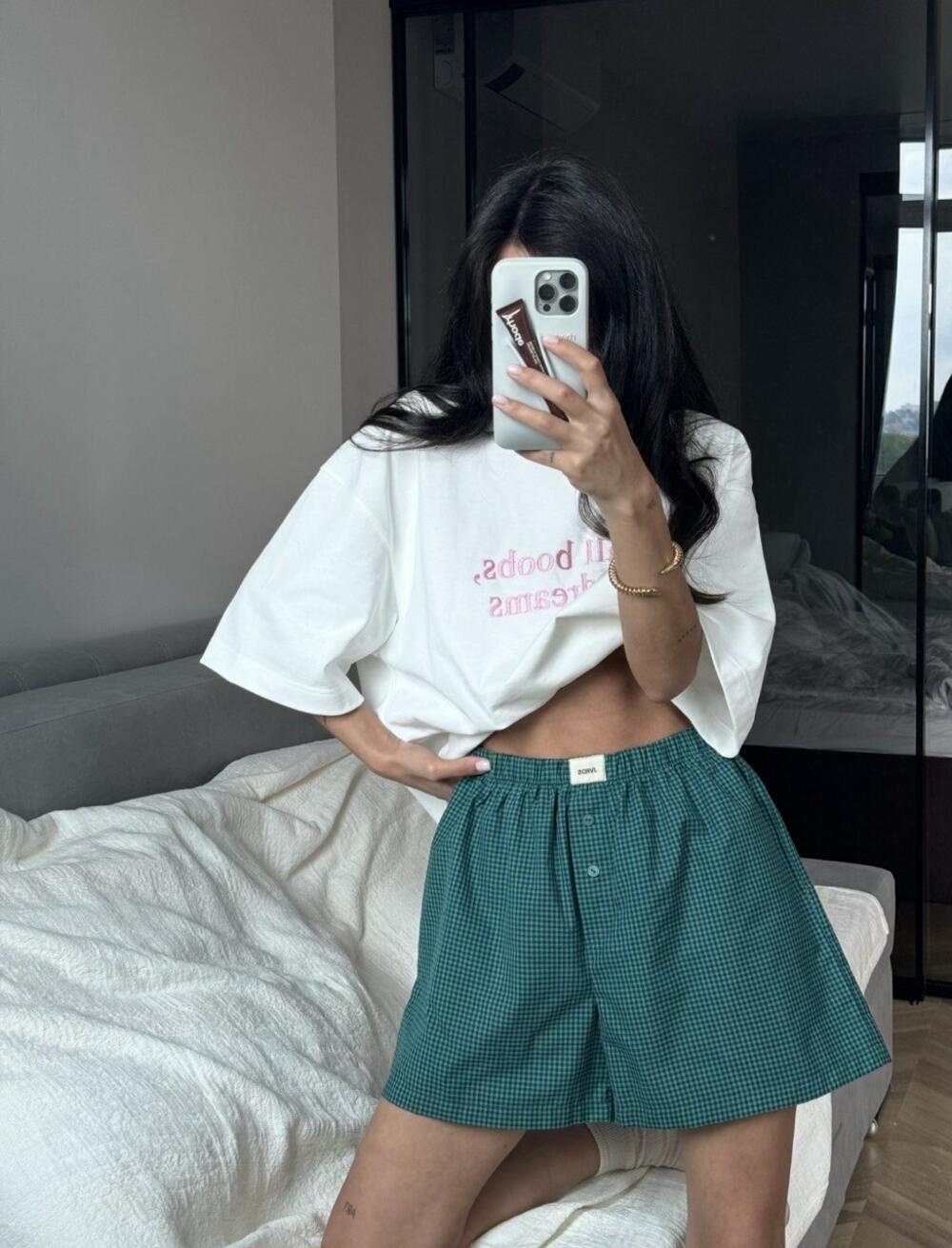 Зелені бавовняні шорти xs/s