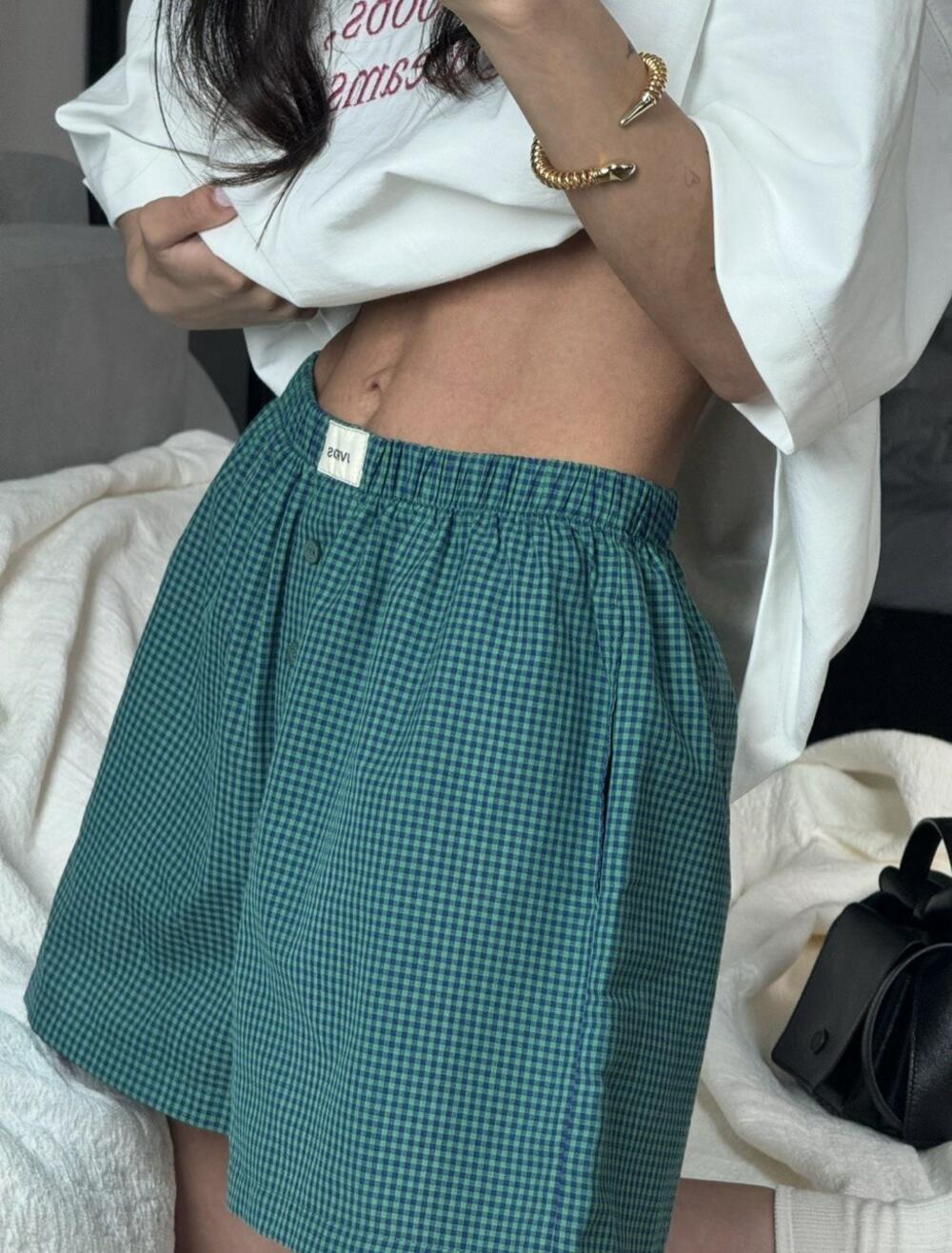 Зелені бавовняні шорти 