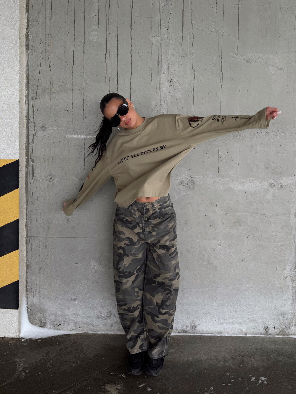 Camo wide jeans 105 см, s