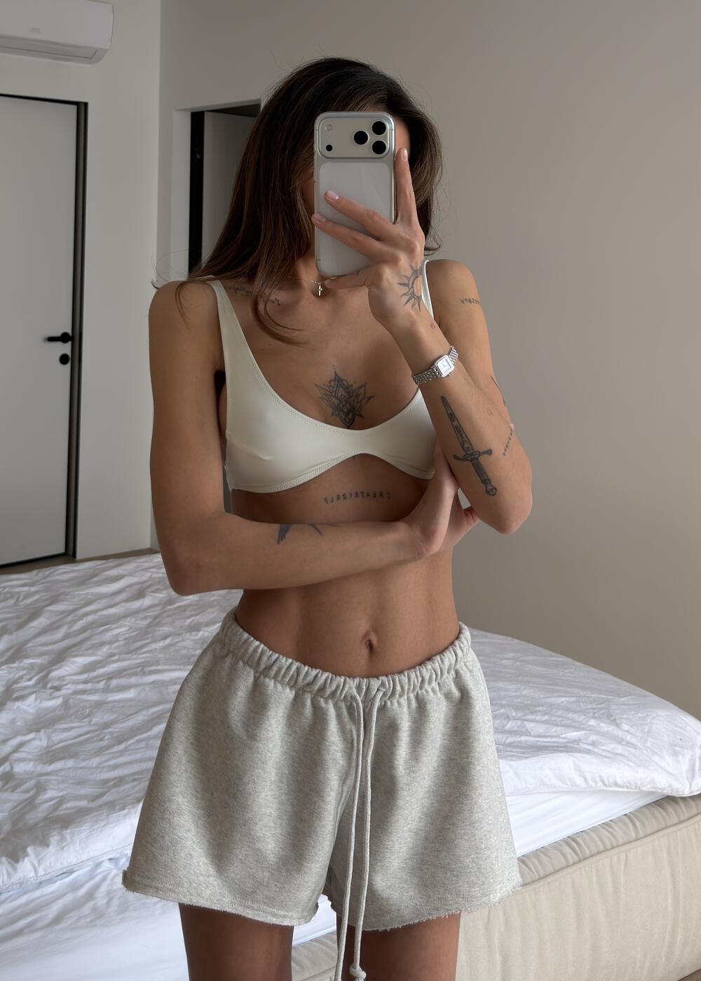 Шорти Raw fit у теплому відтінку меланжу 