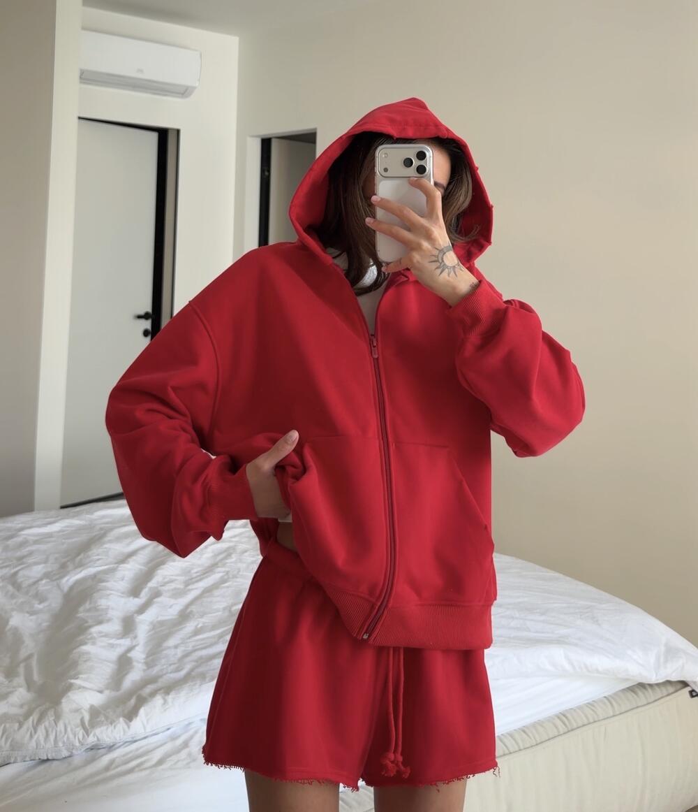 Zip-худі червоний l/xl